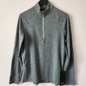 NWT LULULEMON TCSV Silver Blue Surge Warm Half Zip Rulu Top Men's Medium
